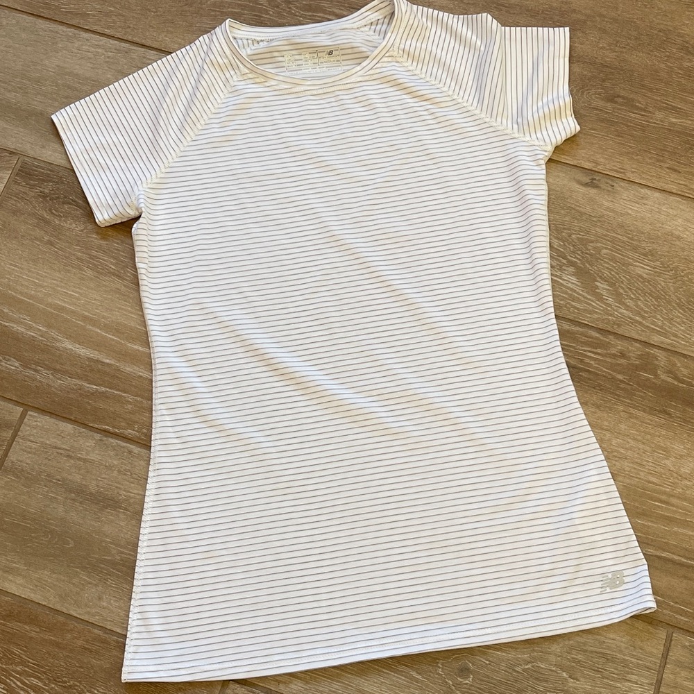 Running Workout X-Static Striped Tee Shirt MEDIUM